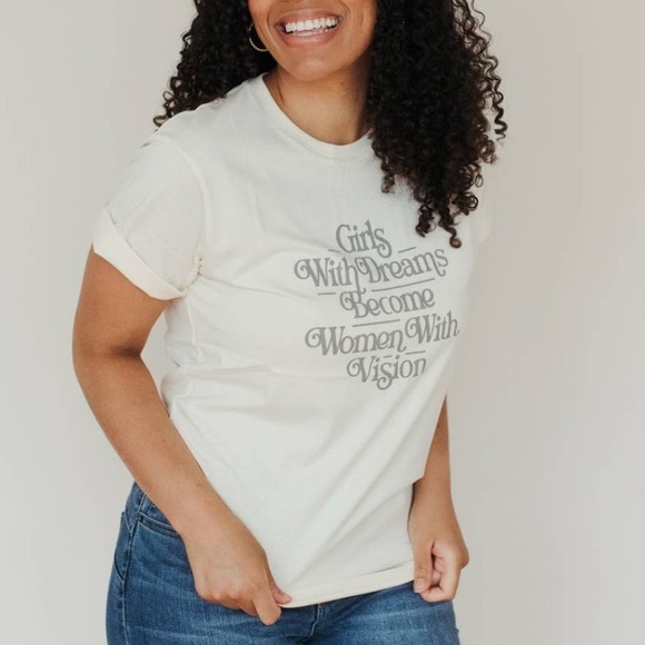NWT White & Grey Women’s Motivational Quote Short Sleeve Tee - Picture 3 of 4